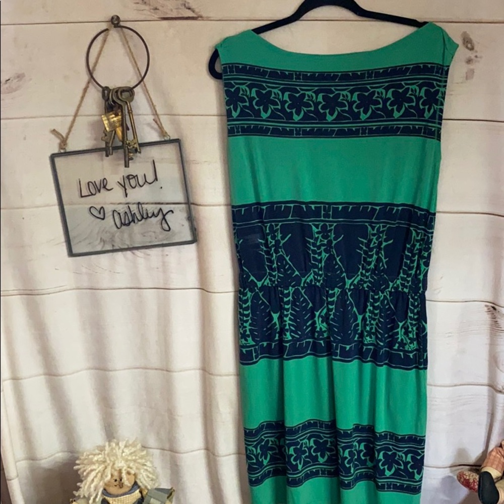 Rachel Rachel Roy; Green & Blue; Midi; Dress; L - Picture 1 of 8
